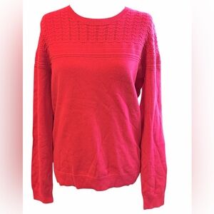 Ann Taylor Bold Red Crew Neck Sweater